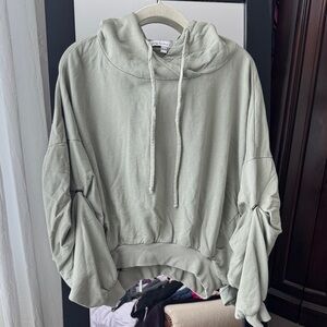 Young Fabulous & Broke Sage Green Cropped Hoodie - Size Small